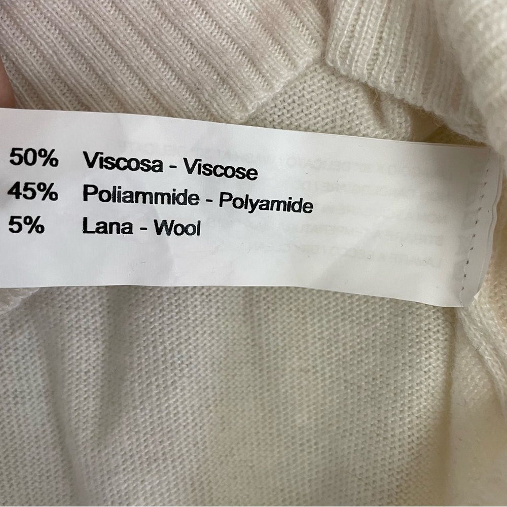 Subdued Made in Italy Rainbow Cream Long Sleeve Crew Neck Sweater Womens Size S - Picture 6 of 7